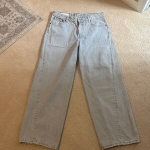 Zara Women's Sky Blue Wide-Leg Jeans